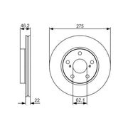Bosch 2 x Vented Brake Discs