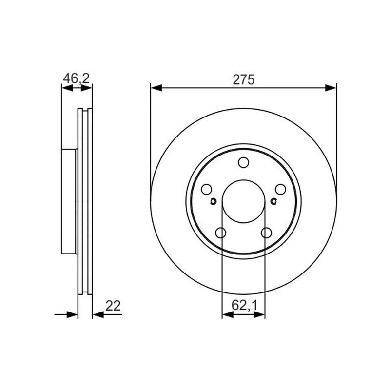 Bosch 2 x Vented Brake Discs