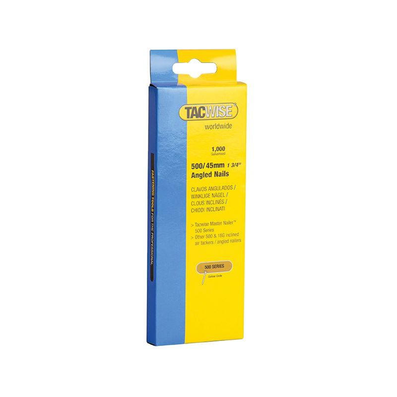 Tacwise 500 18 Gauge 45mm Angled Nails (Pack 1000) Tacwise - Dynamic Drive