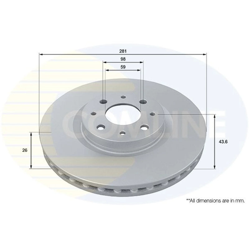 Comline Front & Rear Brake Discs & Pads fits Alfa Romeo Mito 2008-2018 0.9 1.4