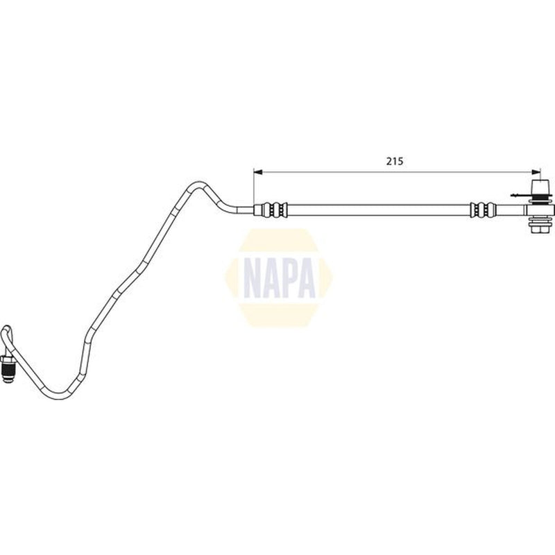 NAPA Brake Hydraulic Hose Line Rear Right fits Seat Cordoba 1993-1996 1.9