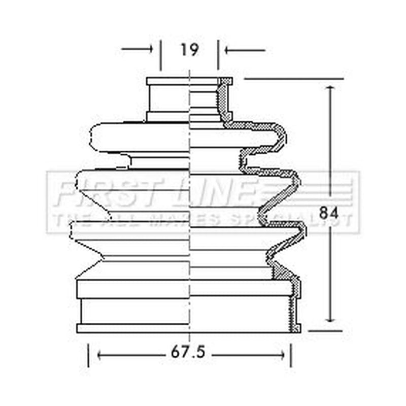 First Line Drive Shaft Bellow Kit Front Left fits Daihatsu Charade 1983-1987 1.0
