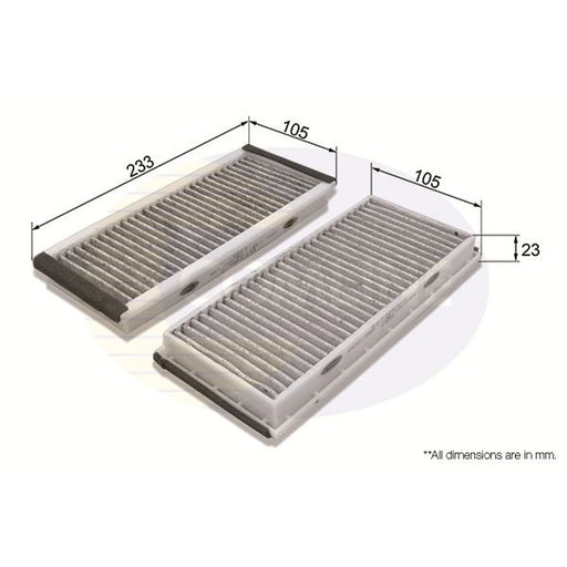 Comline Cabin Air Filter (Pollen Filter) fits Mazda MPV 1999-2006