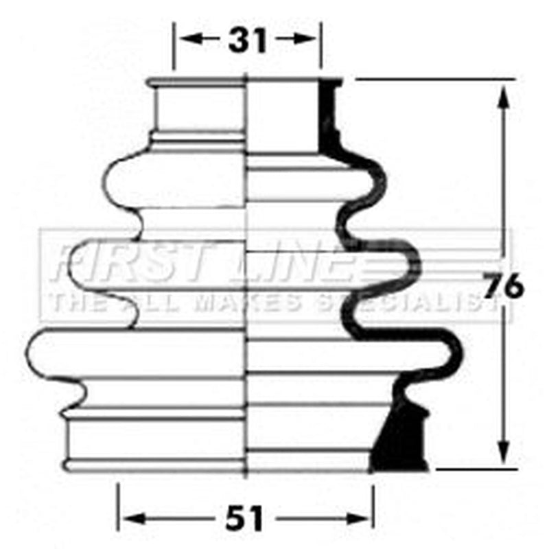 First Line Drive Shaft Bellow Kit Front Left fits BMW 1 2004-2013