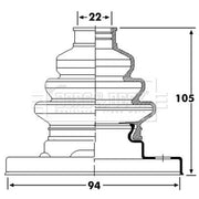 Borg & Beck Drive Shaft Bellow Kit transmission sided BCB6238