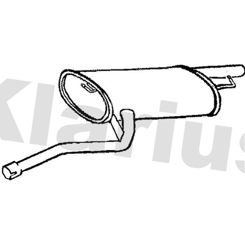 Klarius Box With Tail Pipe Rear fits Toyota Avensis 1997-2000 1.6 1.8 2.0
