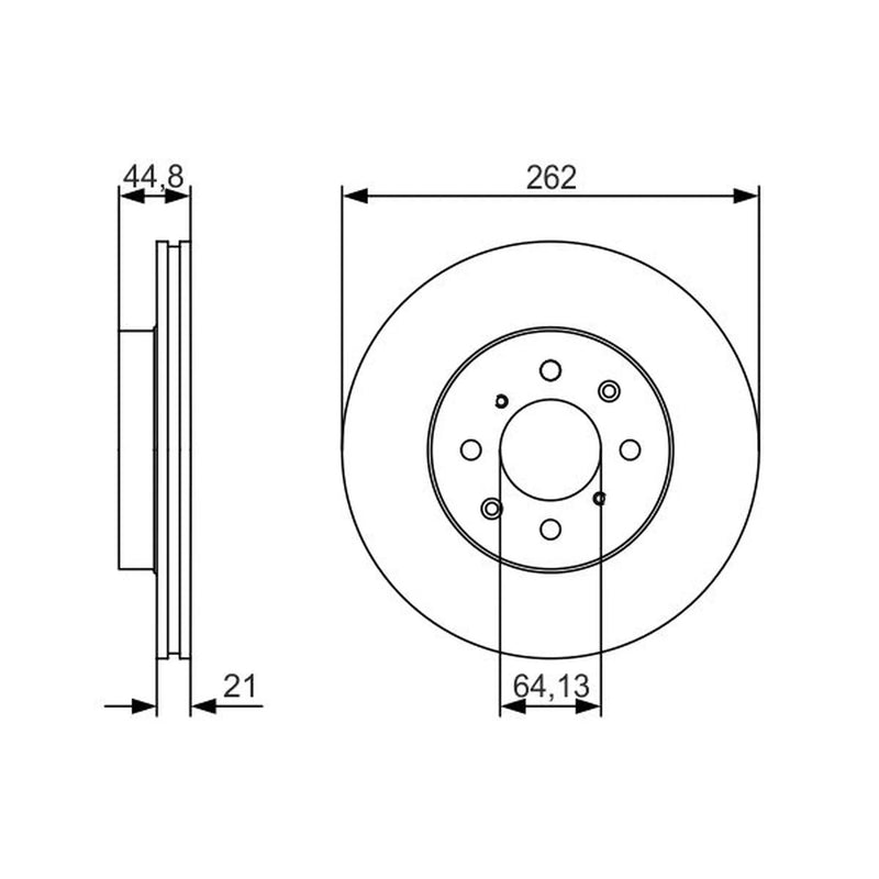 Bosch Front Brake Vented Discs & Pads fits Honda Jazz III 2008-2015 1.3