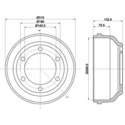 Mintex Brake Drum Assembly Rear fits Ford Transit 1991-2000 2.0 2.5