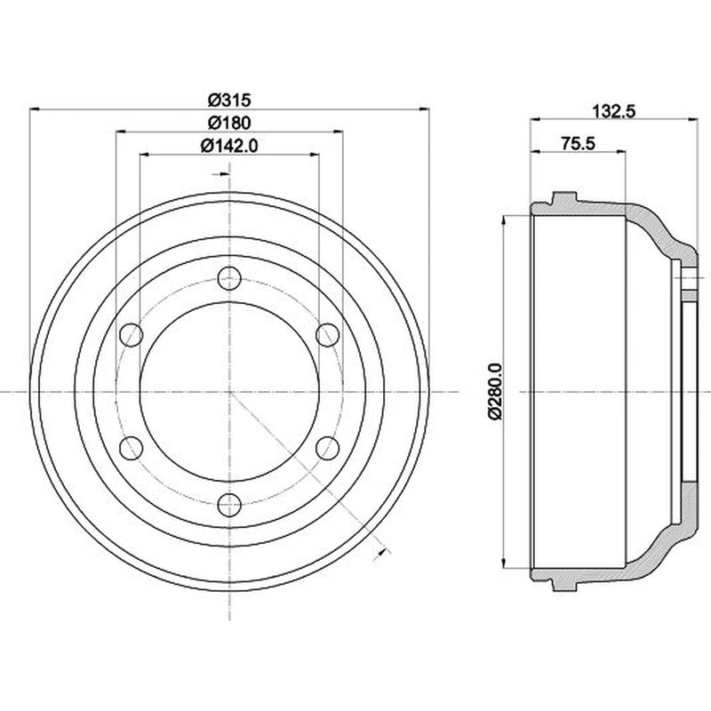 Mintex Brake Drum Assembly Rear fits Ford Transit 1991-2000 2.0 2.5