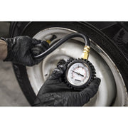 Sealey Tyre Pressure Gauge with Clip-On Chuck 0-7bar(0-100psi) TST/PG6 Sealey - Dynamic Drive