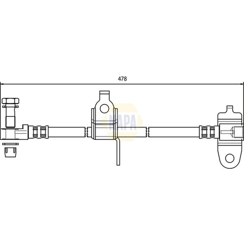 NAPA Brake Hydraulic Hose Line Front Right fits Ford Transit 2000-2006