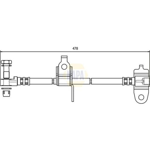 NAPA Brake Hydraulic Hose Line Front Right fits Ford Transit 2000-2006