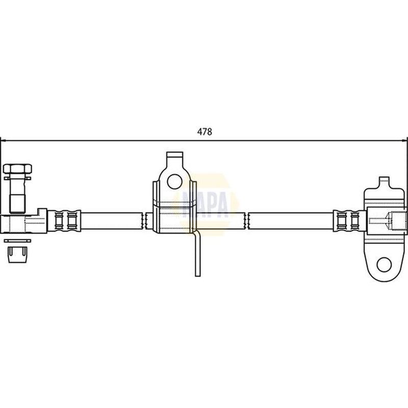 NAPA Brake Hydraulic Hose Line Front Right NBH1118