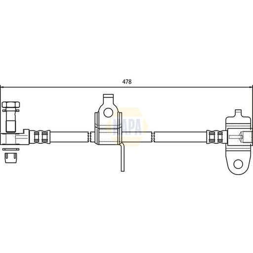 NAPA Brake Hydraulic Hose Line Front Right NBH1118