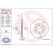 Brembo 2 x Front Brake Discs 09.5957.10-x2