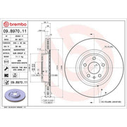 Brembo 2 x Internally Vented Front Brake Discs 09.B970.11-x2