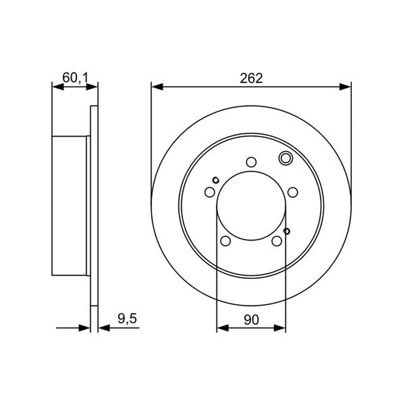 Bosch 2 x Solid Brake Discs fits Mitsubishi Shogun Pinin I 1999-2007 1.8 2.0