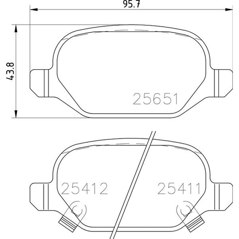 Brembo 4 x Rear Brake Pad Set fits Fiat 500 2007 on 1.4