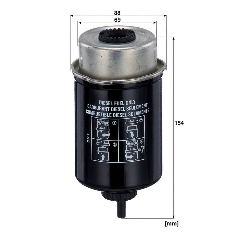 MANN-FILTER Fuel Filter Element fits John Deere Series 4000 2005 on