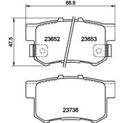 Mintex Rear Brake Solid Discs & Pads fits Honda Cr-V 2001-2007 2.0