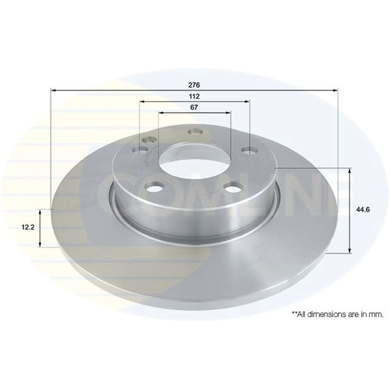 Comline 2 x Solid Brake Discs fits Mercedes-Benz A-Class 2004-2012