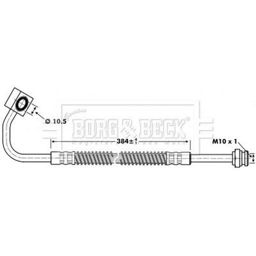 Borg & Beck Brake Hydraulic Hose Line Front Left BBH6732