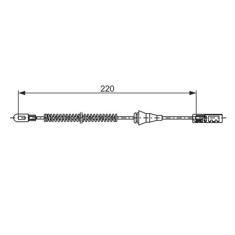 Bosch Handbrake Cable Rear fits Opel Vectra B 1995-2003 1.6 1.8 2.0 2.2 2.5 2.6