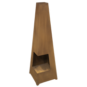 Dellonda Chiminea Wood Burner Heater for Outdoors W45cm x H150cm Corten Steel Dellonda  - Dynamic Drive