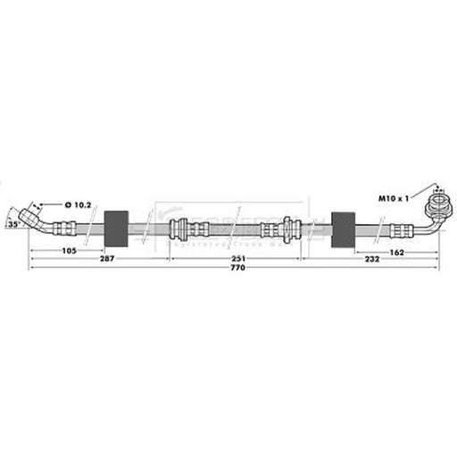 Borg & Beck Brake Hydraulic Hose Line Front Left BBH6500
