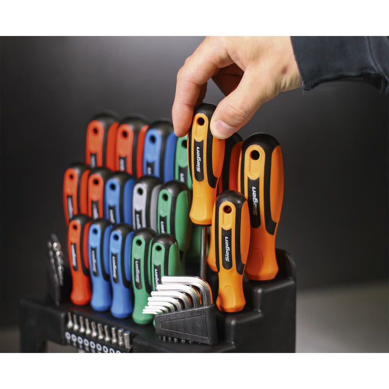 Sealey Screwdriver Hex Key & Bit Set 44pc S01090 Siegen by Sealey - Dynamic Drive