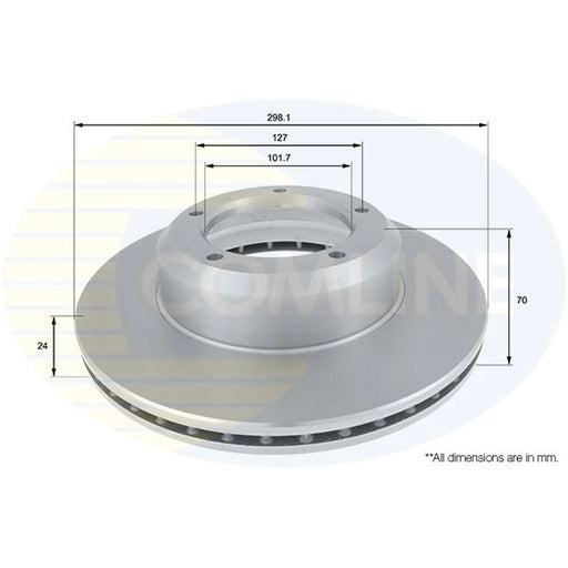 Comline 2 x Front Brake Discs ADC1311V-x2