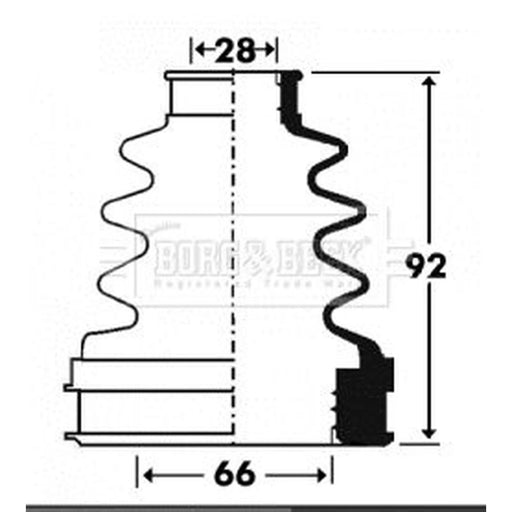 Borg & Beck Drive Shaft Bellow Kit transmission sided BCB2900
