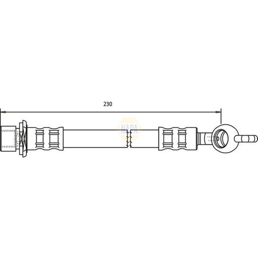 NAPA Brake Hydraulic Hose Line Rear fits Toyota Corolla 2001-2008 1.4 1.6 2.0