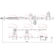 Apec Handbrake Cable Left Rear fits Kia Picanto I 2004-2011 1.0 1.1