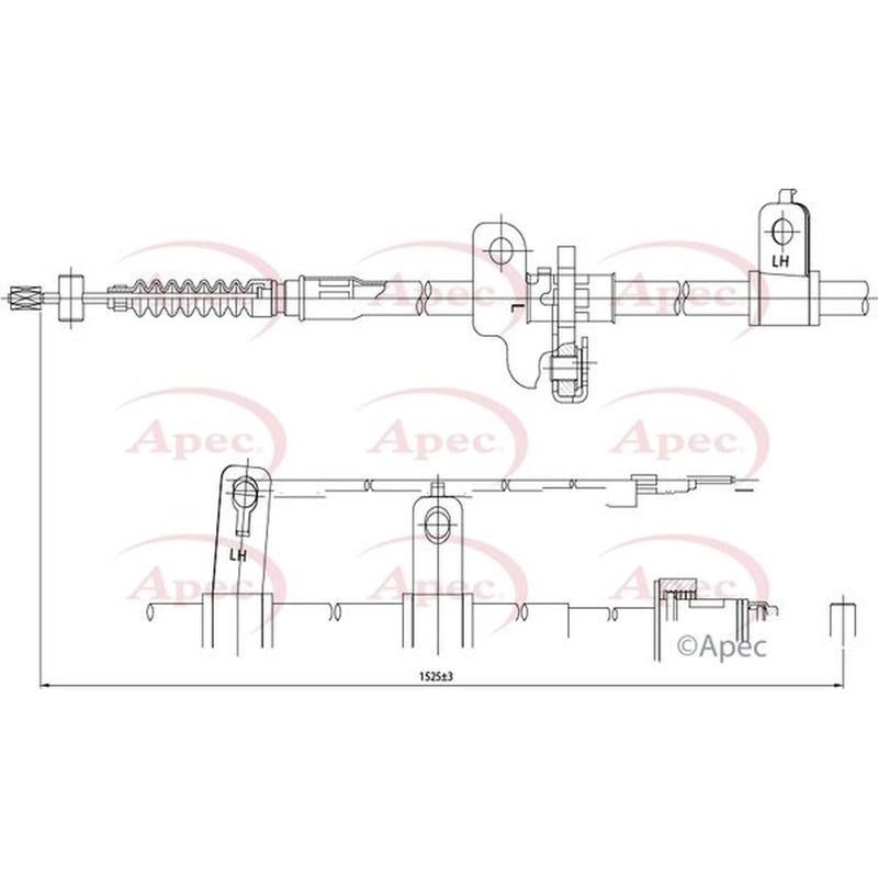 Apec Handbrake Cable Left Rear CAB1252