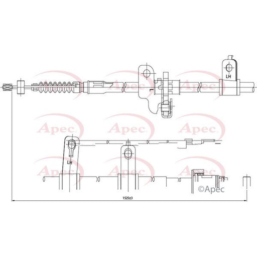 Apec Handbrake Cable Left Rear fits Kia Picanto I 2004-2011 1.0 1.1
