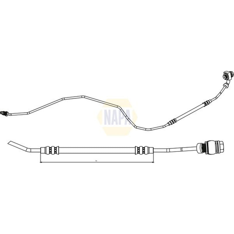 NAPA Brake Hydraulic Hose Line Rear Left fits Audi A3 1998-2003 1.8 1.9