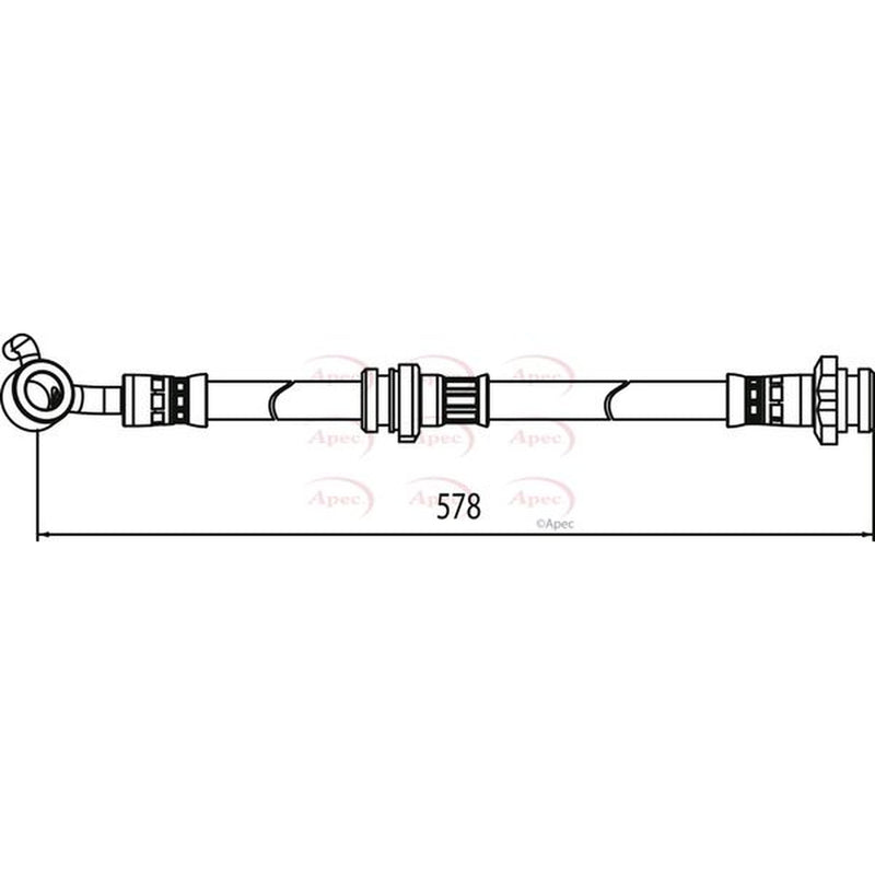 Apec Brake Hydraulic Hose Line Front Right fits Nissan Micra IV 2010-2020 1.2