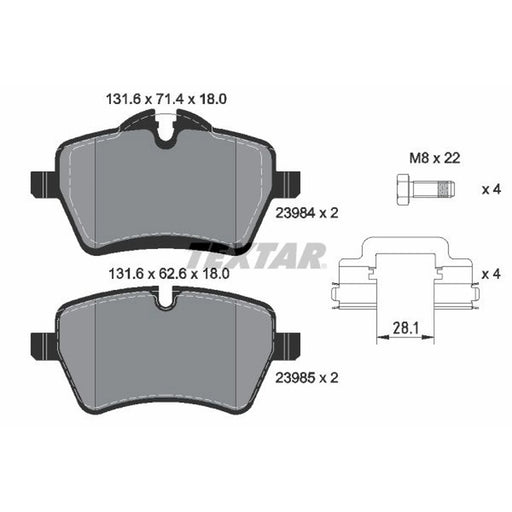 Textar Front Brake Pad Set 2398404