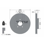 Textar 2 x Vented Front Brake Discs 92195000