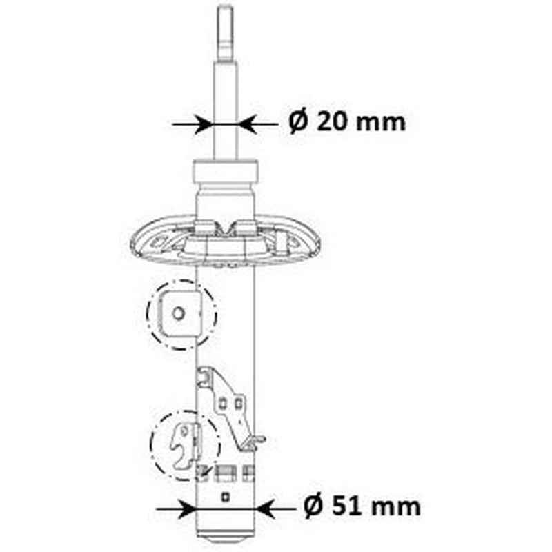 KYB Shock Absorber Damper Strut Front Left fits Citroën C3 III 2016-2019