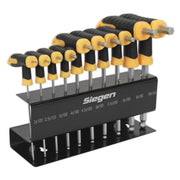 Siegen 10pc T-Handle Ball End Hex Key Set 2-10mm Allen Allan Keys Metal Stand Siegen  - Dynamic Drive