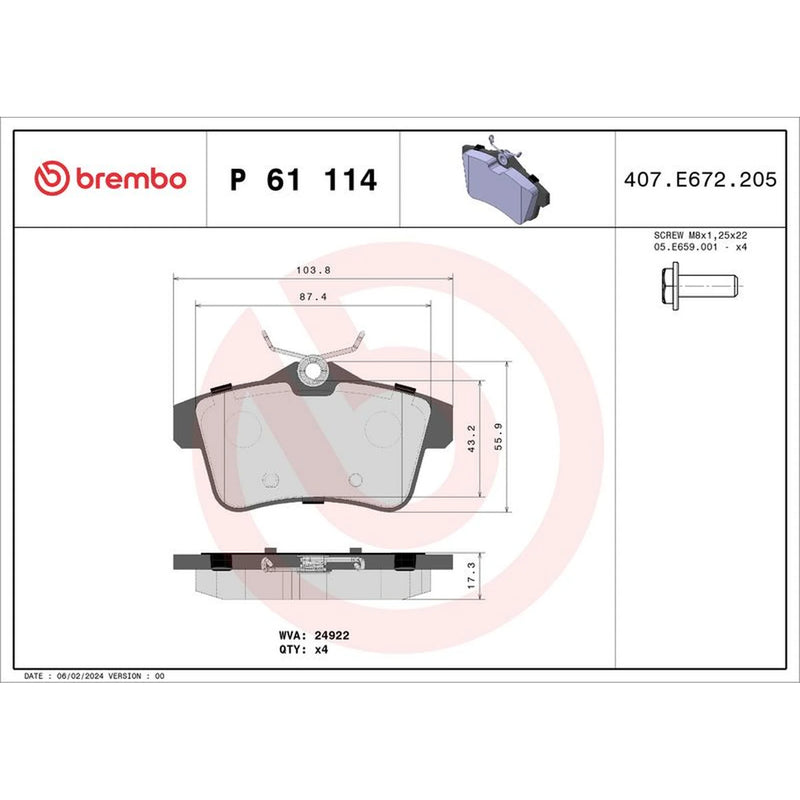 Brembo Front & Rear Brake Discs & Pads fits Peugeot 3008 I 2009-2016 1.6 2.0