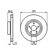 Bosch Front Brake Internally Vented Discs & Pads fits Subaru Brz 2012 on 2.0