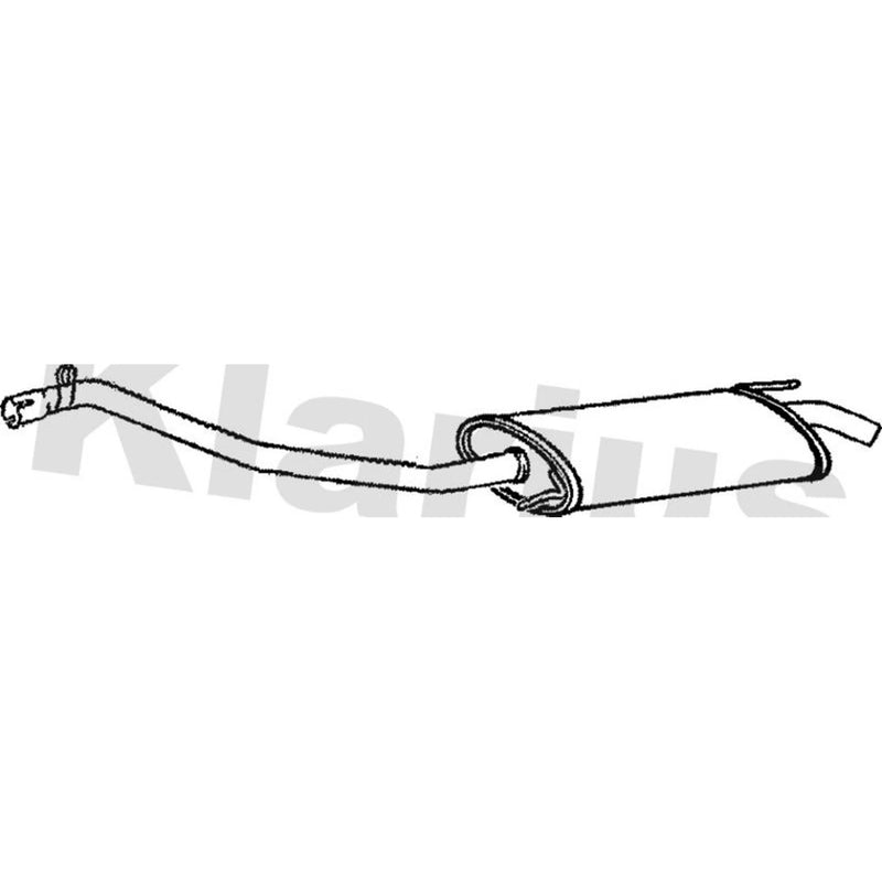 Klarius Box With Tail Pipe Rear fits VW Transporter 1990-2003 1.9 2.0 2.4 2.5