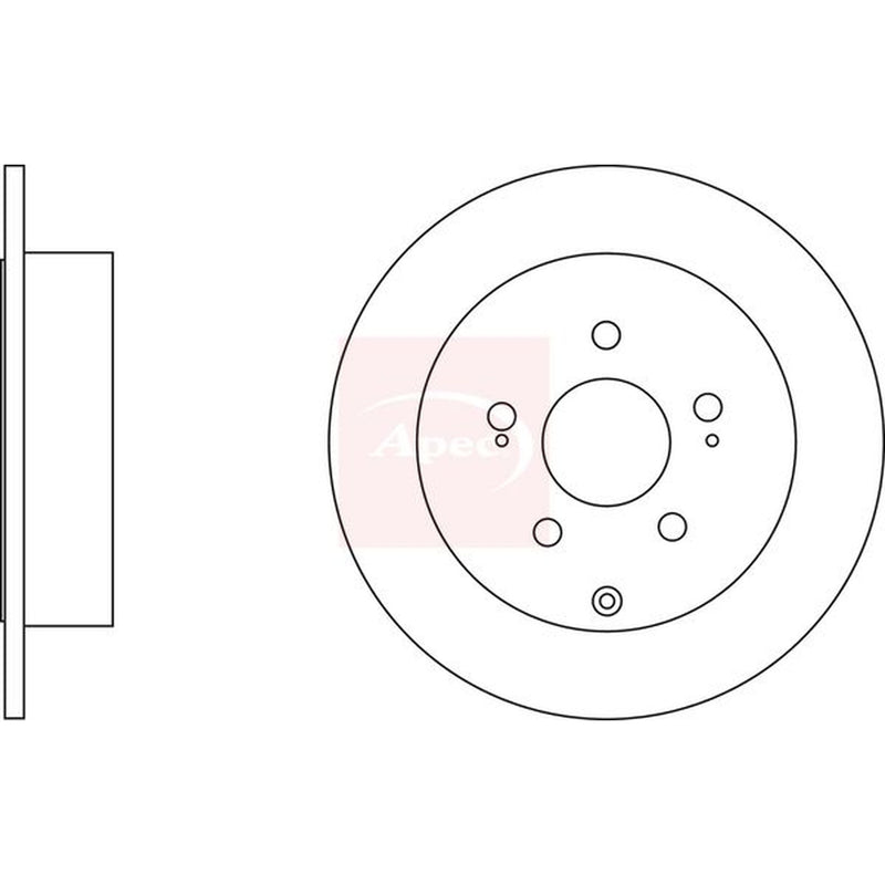Apec 2 x Solid Brake Discs fits Mitsubishi Grandis 2004-2011 2.0 2.4