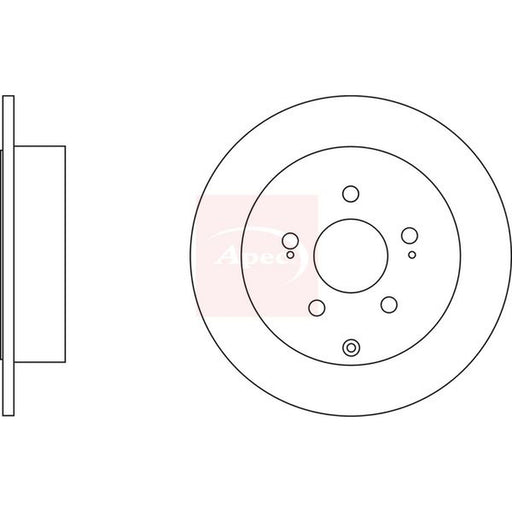 Apec 2 x Solid Brake Discs fits Mitsubishi Grandis 2004-2011 2.0 2.4