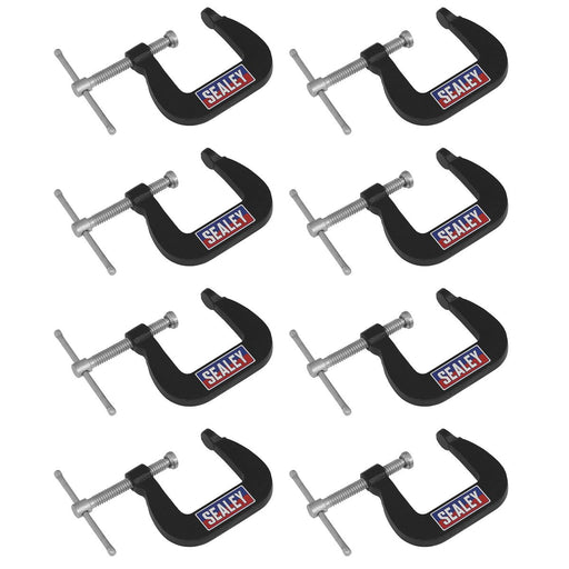 Sealey Junior C-Clamp Set 28mm x 28mm 8pc GCC05 Sealey - Dynamic Drive