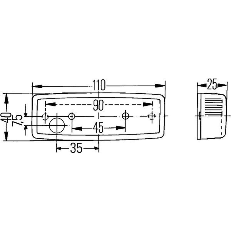Hella Side Marker Light Wide High