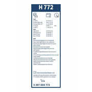 Bosch Conventional Wiper Blade 340mm — H772 fits Audi A3 2003-2013